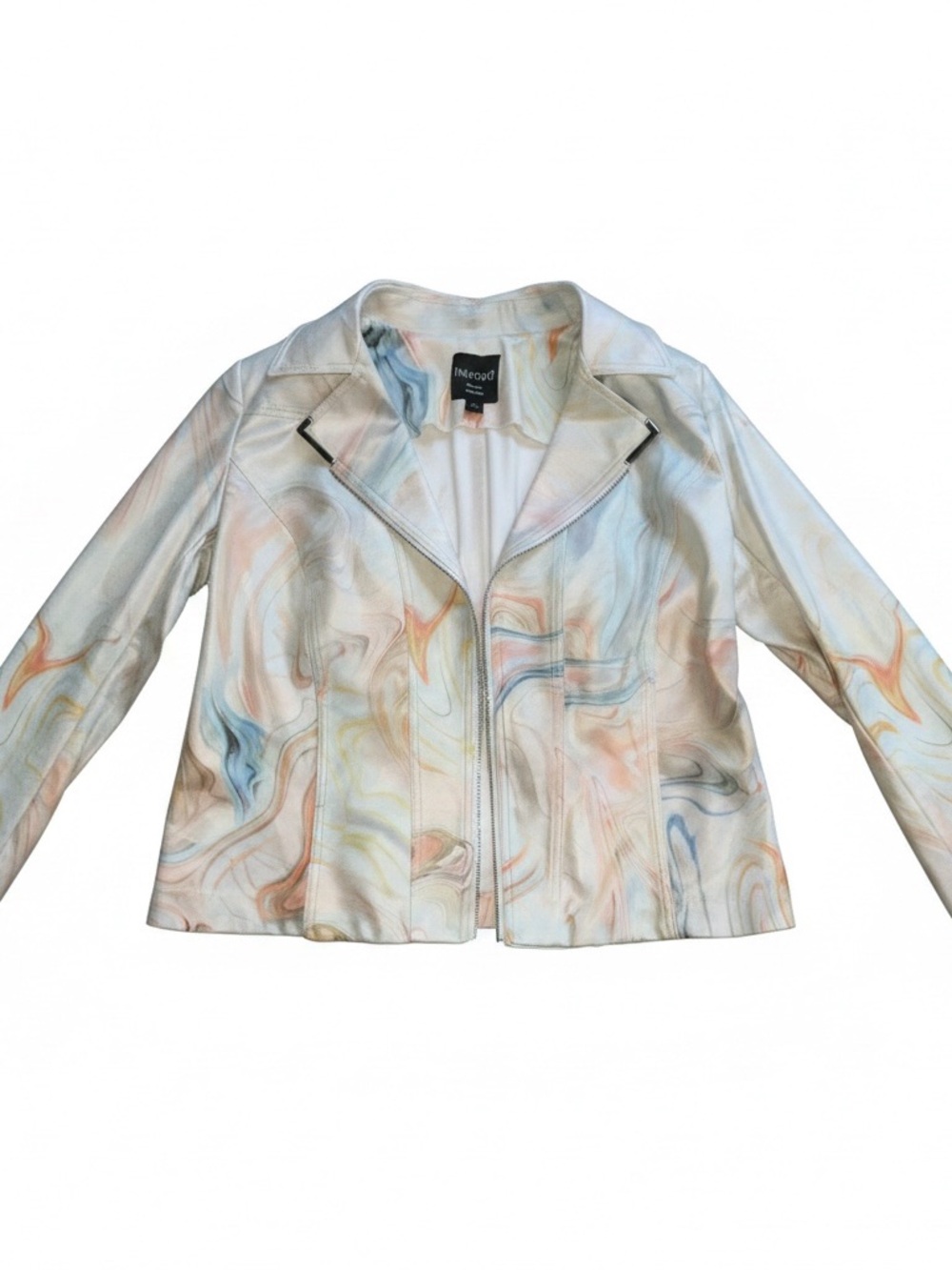 INSIGHT New York Pastel Moto Jacket Faux zip Pastel Metallic Sz. 16W